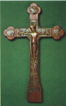 Romanisches Kruzifix mit Grubenschmelz, Mitte 13. Jh. (1/3)